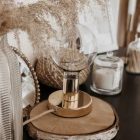 Antique pink and beige zigzag textile cable - The original Creative-Cables - RD71 round 2x0.75 mm / 3x0.75 mm