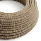 Bark and beige zigzag textile cable – The original Creative-Cables – RD73 round 2x0.75 mm / 3x0.75 mm