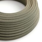 Anthracite gray and beige zigzag textile cable – The original Creative-Cables – RD74 round 2x0.75 mm / 3x0.75 mm