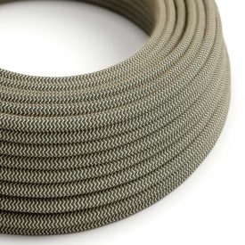   Anthracite gray and beige zigzag textile cable – The original Creative-Cables – RD74 round 2x0.75 mm / 3x0.75 mm