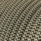 Anthracite gray and beige zigzag textile cable – The original Creative-Cables – RD74 round 2x0.75 mm / 3x0.75 mm