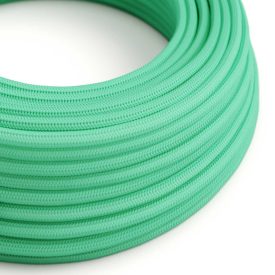    Shiny aqua green textile cable - The original creative cables - RH69 round 2x0.75mm / 3x0.75mm