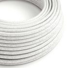 Glossy white shiny textile cable – The original Creative-Cables – RL01 round 2x0.75 mm / 3x0.75 mm