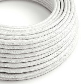   Glossy white shiny textile cable – The original Creative-Cables – RL01 round 2x0.75 mm / 3x0.75 mm