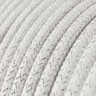 Glossy white shiny textile cable – The original Creative-Cables – RL01 round 2x0.75 mm / 3x0.75 mm
