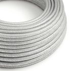 Shiny silver glitter textile cable – The original Creative-Cables – RL02 round 2x0.75 mm / 3x0.75 mm