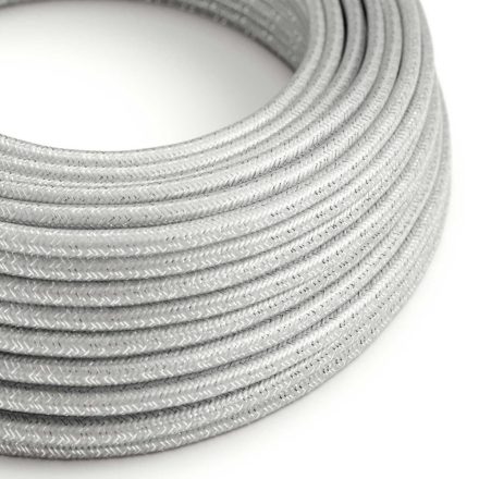Shiny silver shiny textile cable - The original creative cables - RL02 round 2x0.75mm / 3x0.75mm