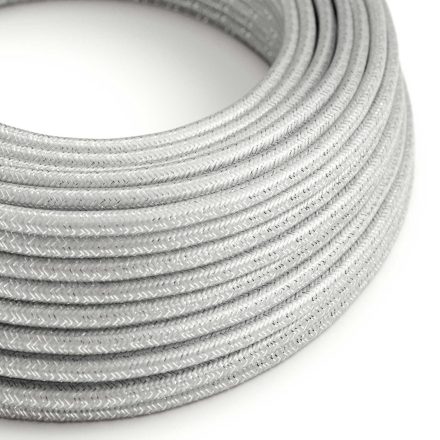 Shiny silver glitter textile cable – The original Creative-Cables – RL02 round 2x0.75 mm / 3x0.75 mm
