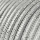 Shiny silver glitter textile cable – The original Creative-Cables – RL02 round 2x0.75 mm / 3x0.75 mm