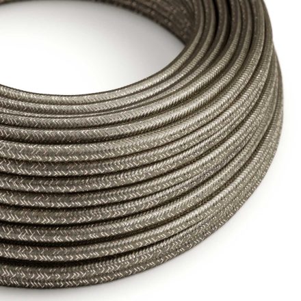 Shiny gray glitter textile cable – The original Creative-Cables – RL03 round 2x0.75 mm / 3x0.75 mm