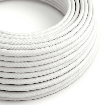 Glossy optical white textile cable – The original Creative-Cables – RM01 round 2x0.75 mm / 3x0.75 mm