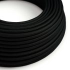 Glossy carbon black textile cable – The original Creative-Cables – RM04 round 2x0.75 mm / 3x0.75 mm