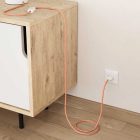 Peach-colored fabric-covered electrical cable - The original Creative Cables, for modern and vibrant lamps - RM23