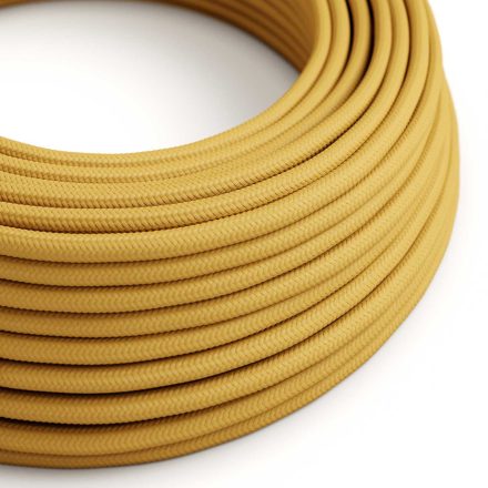 Bright mustard yellow textile cable - The original Creative-Cables - RM25 round 2x0.75 mm / 3x0.75 mm