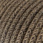 Linen brown melange textile cable - The original Creative-Cables - RN04 round 2x0.75 mm / 3x0.75 mm