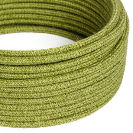 Jute green straw fabric cable - The original Creative-Cables - RN23 round 2x0.75 mm / 3x0.75 mm