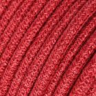 Jute cherry red textile cable – The original Creative-Cables – RN24 round 2x0.75 mm / 3x0.75 mm