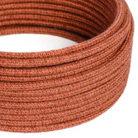 Jute orange clay textile cable - The original Creative-Cables - RN27 round 2x0.75 mm / 3x0.75 mm