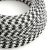 Glossy charcoal black and optical white textile cable – The original Creative-Cables – RP04 round 2x0.75 mm / 3x0.75 mm