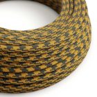  Round cotton-covered electric cable - two-tone gold honey and anthracite Rp27