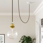  Round cotton-covered electric cable - two-tone gold honey and anthracite Rp27