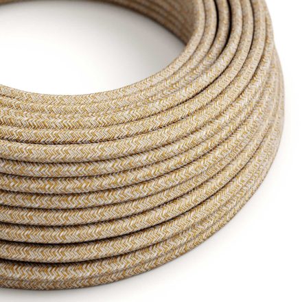 Rust Tweed Glitter ZigZag textile cable - The original Creative-Cables - RS82 round 2x0.75 mm / 3x0.75 mm