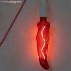 Glossy fire-red and optical white zigzag textile cable – The original Creative-Cables – RZ09 round 2x0.75 mm / 3x0.75 mm