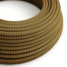 Cotton gold honey and anthracite gray textile cable - The original Creative-Cables - RZ27 round 2x0.75 mm / 3x0.75 mm