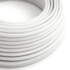 Ultra-soft silicone electric cable with shiny optical white fabric lining - RM01 round 2x0.75 mm