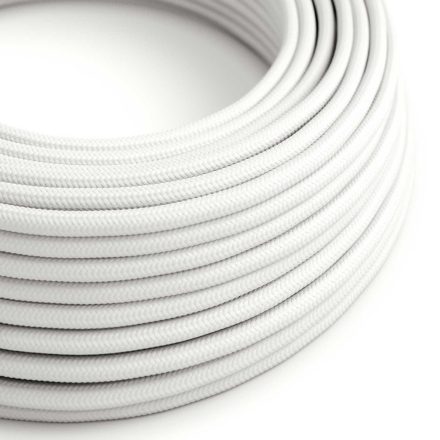Ultra-soft silicone electric cable with shiny optical white fabric lining - RM01 round 2x0.75 mm