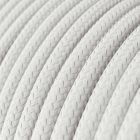 Ultra-soft silicone electric cable with shiny optical white fabric lining - RM01 round 2x0.75 mm