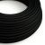 Ultra soft silicone electric cable with shiny charcoal black fabric lining - RM04 round 2x0.75 mm