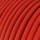 Ultra soft silicone electric cable with shiny bright red fabric lining - RM09 round 2x0.75 mm