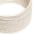 Ultra soft silicone electric cable with white melange linen lining - RN01 round 2x0.75 mm