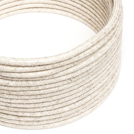 Ultra soft silicone electric cable with white melange linen lining - RN01 round 2x0.75 mm