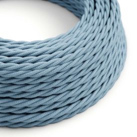   Cotton ocean blue textile cable – The original Creative-Cables – TC53 braided 2x0.75 mm / 3x0.75 mm