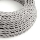 Shiny silver textile cable - The original Creative-Cables - TM02 braided 2x0.75 mm / 3x0.75 mm