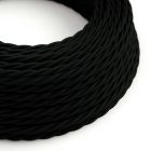 Glossy carbon black textile cable – The original Creative-Cables – TM04 braided 2x0.75 mm / 3x0.75 mm