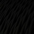 Glossy carbon black textile cable – The original Creative-Cables – TM04 braided 2x0.75 mm / 3x0.75 mm
