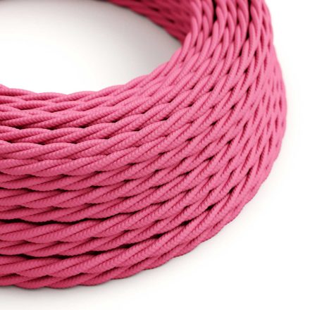  Bright pink fuchsia textile cable - The original creative cables - TM08 braided 2x0.75mm / 3x0.75mm