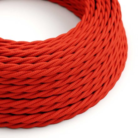 Bright fire-red textile cable – The original Creative-Cables – TM09 braided 2x0.75 mm / 3x0.75 mm