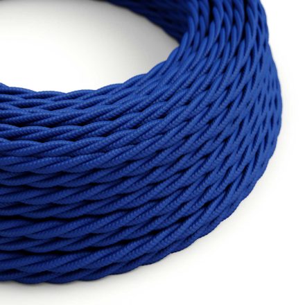 Glossy classic blue textile cable - The original Creative-Cables - TM12 braided 2x0.75 mm / 3x0.75 mm