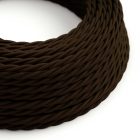 Glossy espresso brown textile cable – The original Creative-Cables – TM13 braided 2x0.75 mm / 3x0.75 mm
