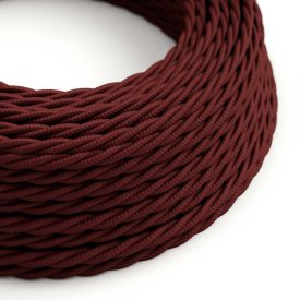   Glossy burgundy textile cable - The original Creative-Cables - TM19 braided 2x0.75 mm / 3x0.75 mm