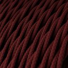Glossy burgundy textile cable - The original Creative-Cables - TM19 braided 2x0.75 mm / 3x0.75 mm