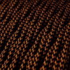 Glossy black and whiskey-colored ZigZag textile cable – The original Creative-Cables – TZ22 braided 2x0.75 mm / 3x0.75 mm