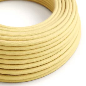   Round electrical cable RC10 Light yellow cotton - UL certified