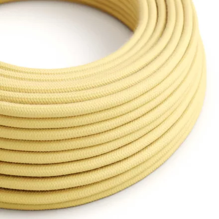 Round electrical cable RC10 Light yellow cotton - UL certified