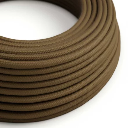 Round electrical cable RC13 brown cotton - UL certified