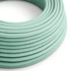 Round electrical cable RC34 Milk and mint cotton - UL certified